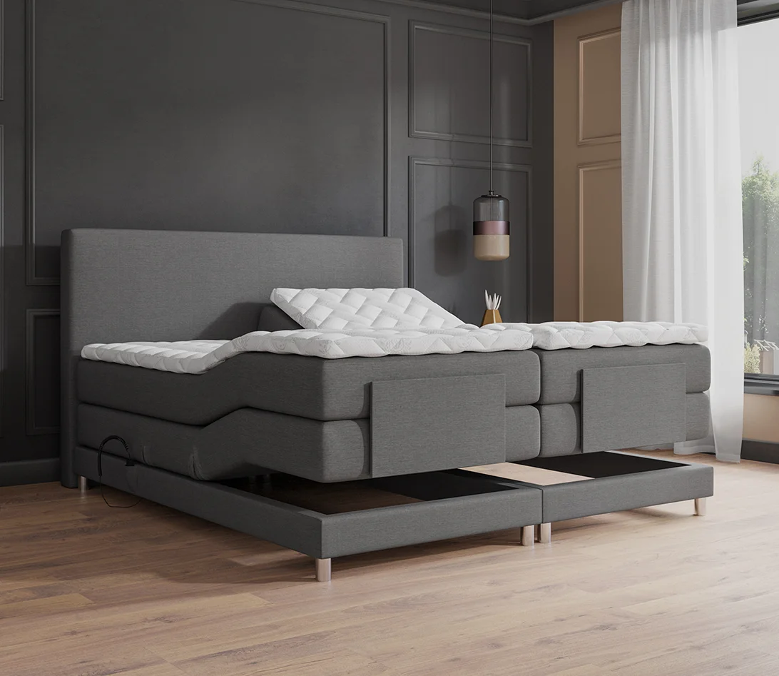 Elektrische Boxspring Complete Set Nika Grijs | Beddenscout24